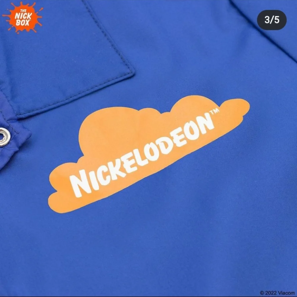 NWT throwback nickelodeon button up jacket unisex size medium